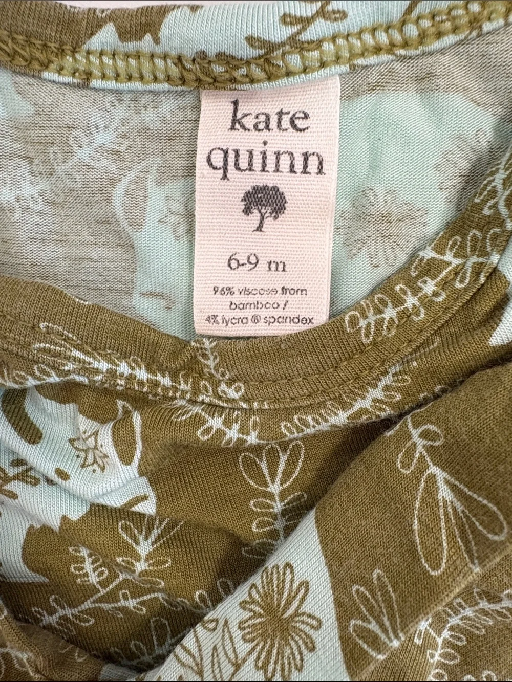 Kate Quinn Olive & Mint Buffalo Print Footed Romper
